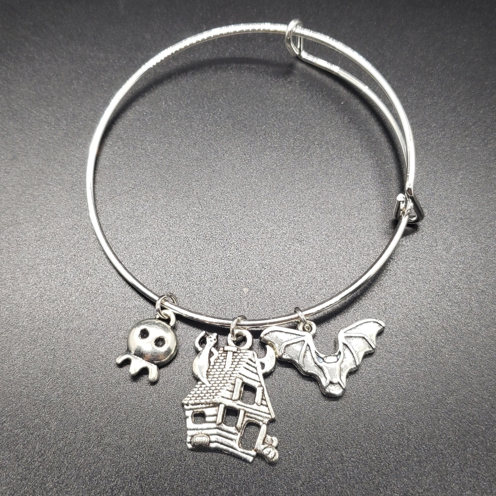 Ghost Haunted House Bat Halloween Bracelet